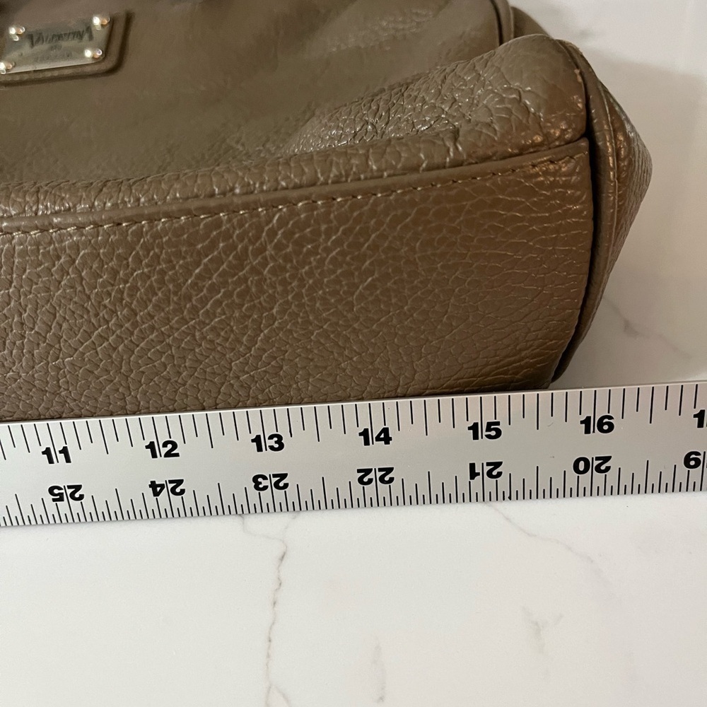 Valentina Italia Olive Pebbled Leather Shoulder Tote Bag Contemporary Minimalist - Picture 12 of 14